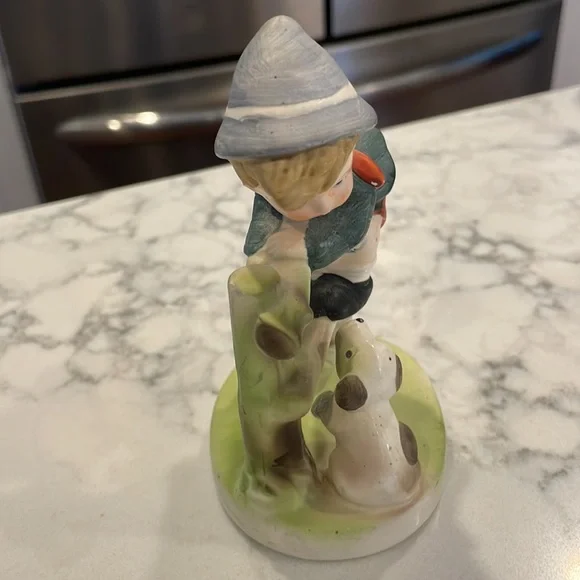 Flambro Collector Series boy and dog on fence Hummel Look Alike Vintage - cute! - Picture 4 of 8